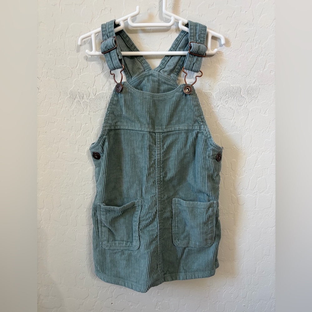 OshKosh B'gosh Girls Corduroy Overall Dress in Dusty Teal